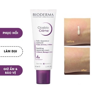 Kem dưỡng ẩm Bioderma Cicabio Soothing Repairing Crème 40ml giúp phục hồi và làm dịu da
