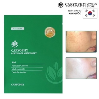 Mặt nạ Caryophy Portulaca Mask Sheet 3in1 22g giảm mụn, phục hồi da, sáng da