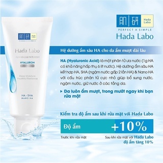 Sữa rửa mặt Hada Labo Cleanser 80g dưỡng ẩm sáng da cải thiện dấu hiệu lão hóa