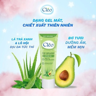 Gel Cleo Post Depilatory Soothing Gel 50g dưỡng ẩm làm dịu da sau tẩy lông