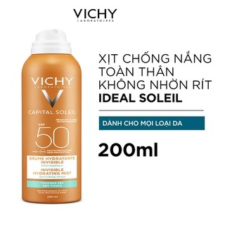 Xịt chống nắng toàn thân Vichy Captial Soleil SPF50 200ml lâu trôi bảo vệ da hiệu quả