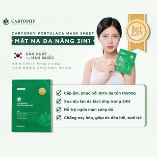 Mặt nạ Caryophy Portulaca Mask Sheet 3in1 22g giảm mụn, phục hồi da, sáng da