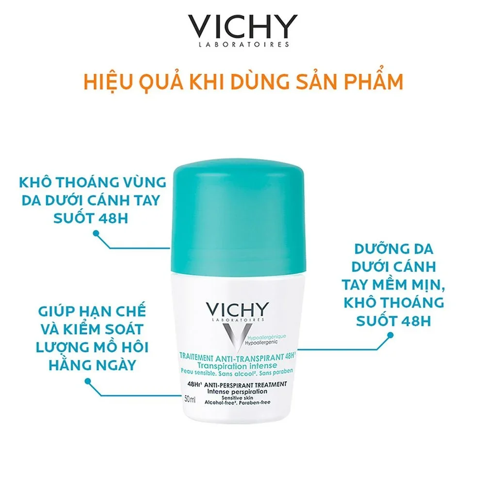 Lăn khử mùi Vichy 50ml các loại khử mùi cơ thể thông thoáng