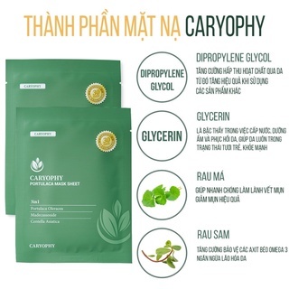 Mặt nạ Caryophy Portulaca Mask Sheet 3in1 22g giảm mụn, phục hồi da, sáng da