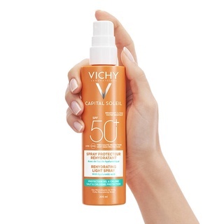 Xịt chống nắng Vichy Capital Soleil Spray Protecteur Rehydratant Light Spray SPF50+ 200ml tiện lợi bảo vệ da