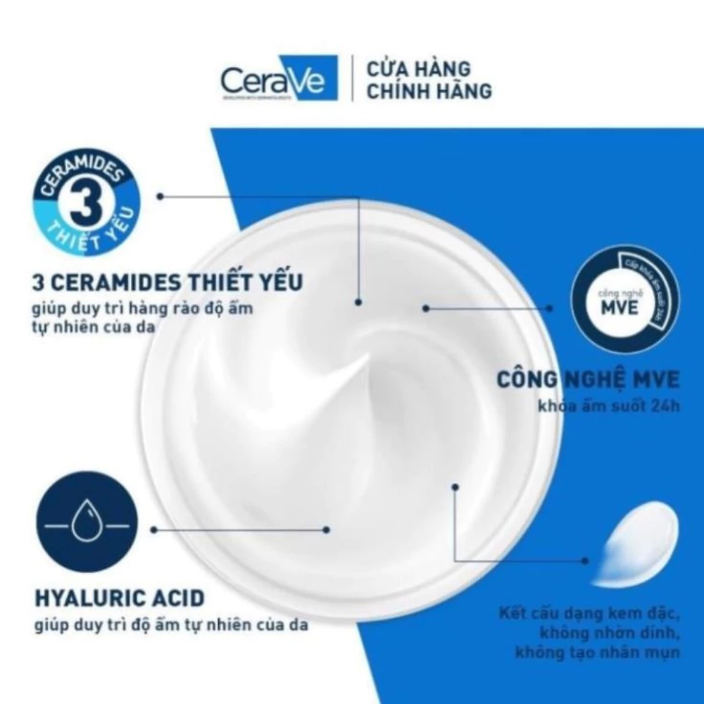 Kem dưỡng ẩm dành cho da khô Cerave Moisturising Cream 50/340g dưỡng ẩm chuyên sâu phục hồi da