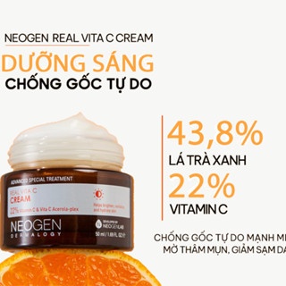 Kem dưỡng Neogen Dermalogy Real Vita C Cream 50ml dưỡng trắng da phục hồi làn da cháy nắng