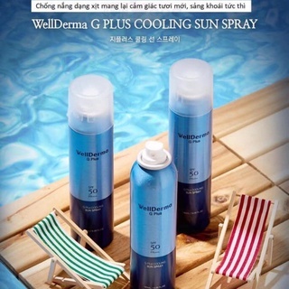 Xịt chống nắng Wellderma G Plus Cooling Sun Spray SPF 50PA+++ 180ml bảo vệ da chống thấm nước