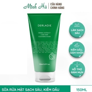 Sữa rửa mặt Derladie tràm trà Herbal Extract Care Deep 150ml sạch sâu, kiềm dầu dành cho làn da dầu mụn