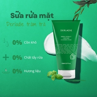 Sữa rửa mặt Derladie tràm trà Herbal Extract Care Deep 150ml sạch sâu, kiềm dầu dành cho làn da dầu mụn
