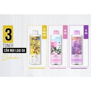 Nước hoa hồng Derladie Toner 500ml dành cho mọi loại da khô, dầu mụn, nhạy cảm