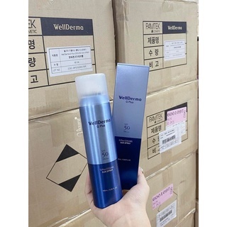 Xịt chống nắng Wellderma G Plus Cooling Sun Spray SPF 50PA+++ 180ml bảo vệ da chống thấm nước