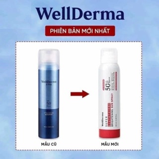 Xịt chống nắng Wellderma Super Glutathione Brightening Sun Spray SPF50+ PA+++ 180ml phun sương tiện lợi bảo vệ da