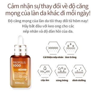 Tinh chất keo ong Wellderma Propolis 1000 Energy Ampoule 50ml làm dịu da nhanh chóng.