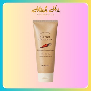 Sữa rửa mặt SKINFOOD Carrot Caronete Balancing Cleansing Foam 150ml thuần chay lành tính giúp cân bằng độ pH