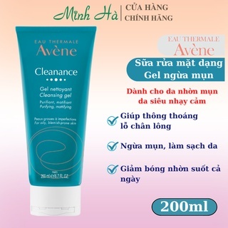 Sữa rửa mặt Avene Cleanance Cleansing Gel 200ml dạng gel cho da nhờn, mụn