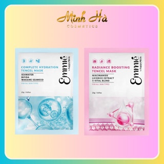 Mặt nạ vải sinh học Emmie Brightening Glow + Complete Hydration Tencle Mask 23g dưỡng trắng và dưỡng ẩm cho da