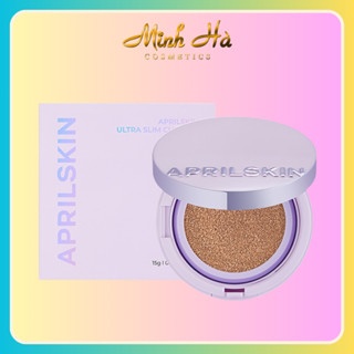 Phấn nước Aprilskin Ultra Slim Cushion 30g (kèm lõi refill) giúp lưu giữ lớp nền đến 9h