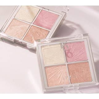 Phấn bắt sáng 4 ô Highlight IPKN Flap One Face Pace Palette 9.6G ô màu lấp lánh tạo độ glow rạng rỡ tự nhiên