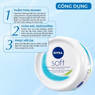 Kem dưỡng ẩm Nivea Soft 200ml chống khô nẻ, giúp da mịn màng
