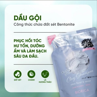 Dầu gội xả đất sét Biorica Clay 360ml phục hồi hư tổn giảm thiểu tình trạng khô xơ