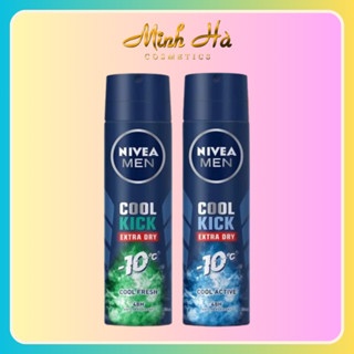 Xịt khử mùi Nivea Men Cool Kick Extra Dry 150ml thoải mái năng động cả ngày dài