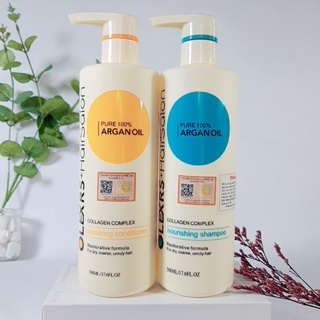 Cặp gội xả Olexrs Hair Salon Argan Oil Collagen Complex 500/960ml hỗ trợ mọc tóc, dưỡng tóc mềm mượt