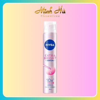 Xịt khử mùi Nivea Extra White Serum Spray Whitening Skin 100ml dưỡng da sáng mịn, giảm tiết mồ hôi và ngăn mùi suốt 48h