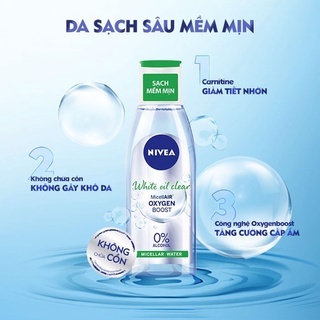 Nước tẩy trang Nivea MicellAIR Oxygen Boost 200ml giúp làm sạch sâu bề mặt da