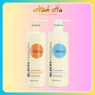 Cặp gội xả Olexrs Hair Salon Argan Oil Collagen Complex 500/960ml hỗ trợ mọc tóc, dưỡng tóc mềm mượt