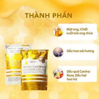 Dầu gội xả mật ong Biorica Honey túi vàng 360ml phục hồi, làm mềm giúp tóc chắc khỏe