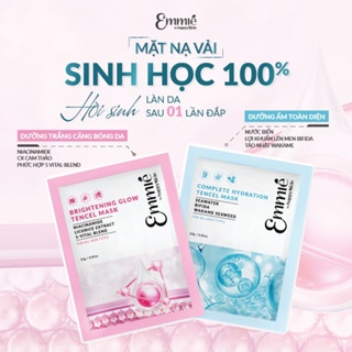 Mặt nạ vải sinh học Emmie Brightening Glow + Complete Hydration Tencle Mask 23g dưỡng trắng và dưỡng ẩm cho da