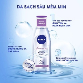 Nước tẩy trang Nivea MicellAIR Oxygen Boost 200ml giúp làm sạch sâu bề mặt da