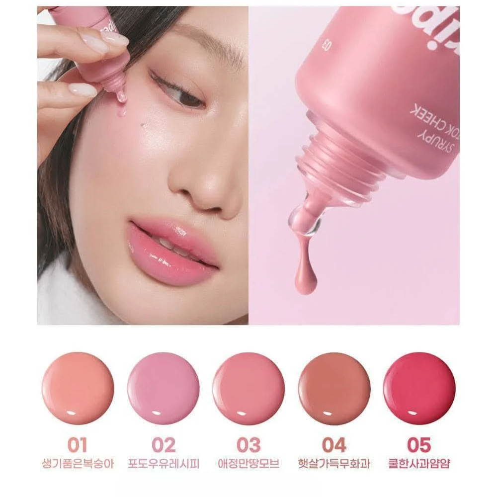 Má hồng dạng kem Peripera Syrupy Tok Cheek 9g căng bóng lên màu chuẩn
