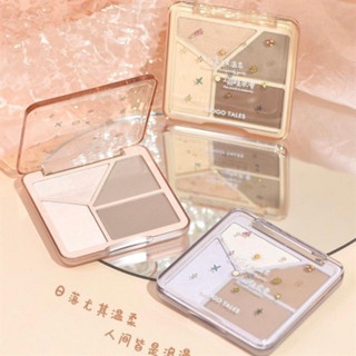 Bảng tạo khối và bắt sáng 3 ô GOGO TALES The Sunset GT431 13.5g chất phấn mềm mịn kích thước nhỏ gọn