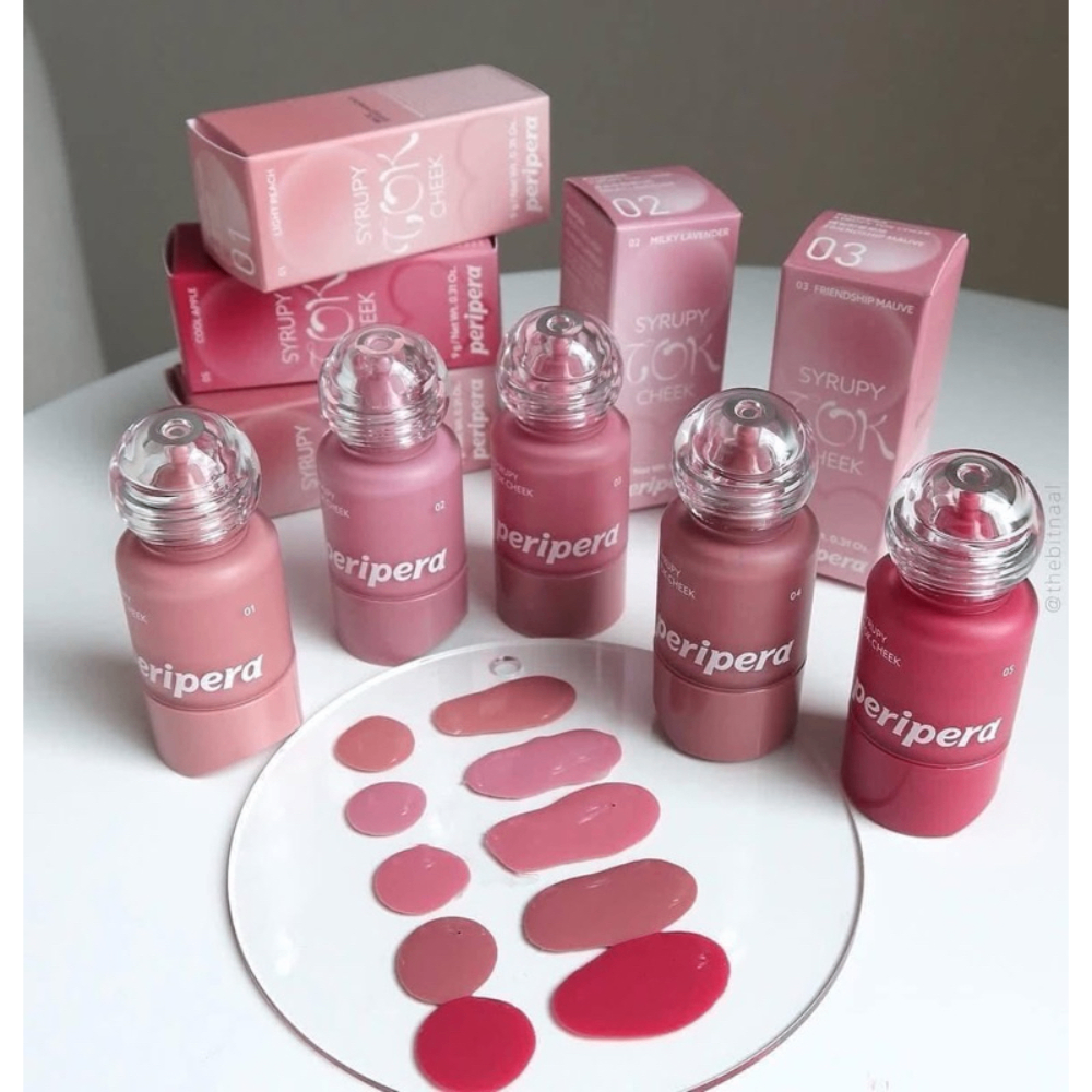 Má hồng dạng kem Peripera Syrupy Tok Cheek 9g căng bóng lên màu chuẩn