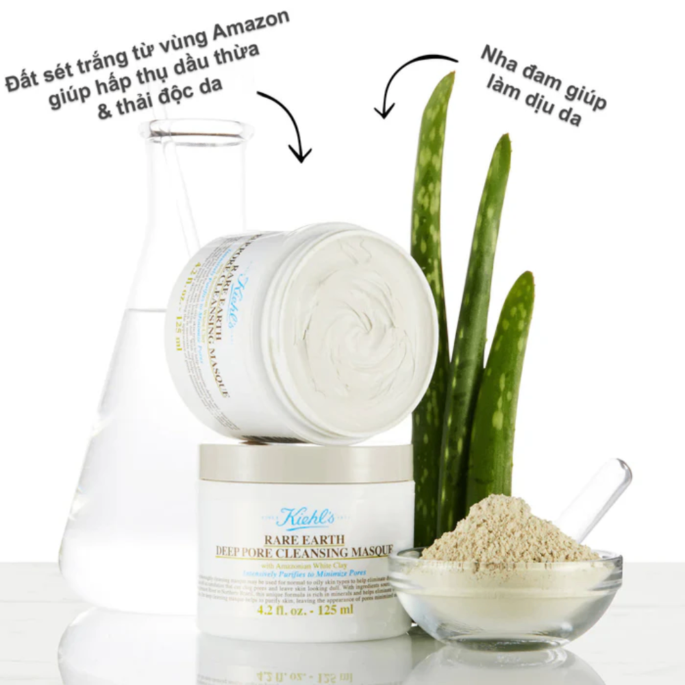 Mặt nạ đất sét Kiehls Rare Earth Deep Pore Cleansing Masque 14ml làm dịu da giúp hút dầu thừa