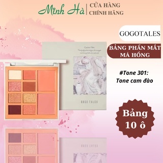 Bảng phấn mắt & má hồng 10 ô Gogo Tales Vintage Velvet GT153 10g lên màu chuẩn bám màu tốt