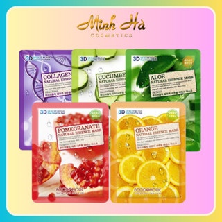 Mặt nạ giấy 3D Foodaholic Natural Essence Mask 20g vừa khít với khuôn mặt dưỡng ẩm căng da