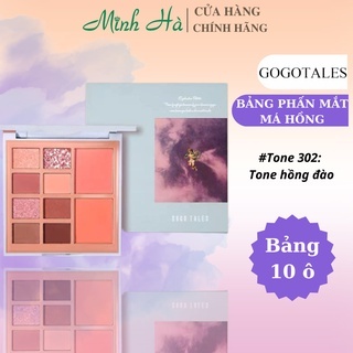 Bảng phấn mắt & má hồng 10 ô Gogo Tales Vintage Velvet GT153 10g lên màu chuẩn bám màu tốt