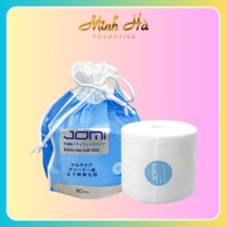 Khăn lau mặt khô Jomi 80 tờ đa năng, siêu thấm hút, mềm mại cho da