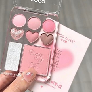 Bảng phấn mắt 3in1 Gogo Tales mắt má nhũ GT609 9.5g trái tim ngọt ngào