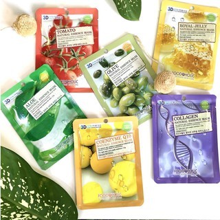 Mặt nạ giấy 3D Foodaholic Natural Essence Mask 20g vừa khít với khuôn mặt dưỡng ẩm căng da