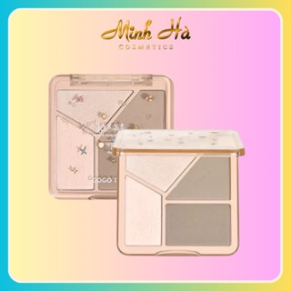 Bảng tạo khối và bắt sáng 3 ô GOGO TALES The Sunset GT431 13.5g chất phấn mềm mịn kích thước nhỏ gọn