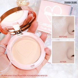 Phấn phủ Sivanna Colors Flawless Stay Powder Foundation HF8125 10g #01 Light Beige kiểm soát dầu, che phủ cao