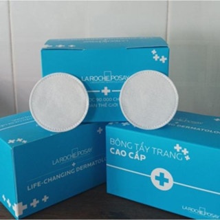 Bông tẩy trang La roche Posay Laboratoire Dermatologique Cotton Pads 80 miếng mềm mại giúp lấy sạch các lớp trang điểm