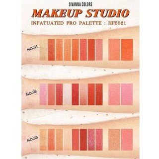 Bảng phấn mắt và má hồng Sivanna Colors Infatuated Pro Palette HF5021 10g chất phấn mịn bám màu tốt