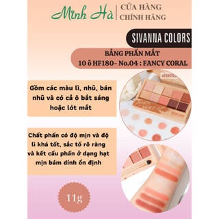 Bảng phấn mắt 10 ô Sivanna Colors Fancy Makeup Pro Eye Palette HF180 11g mịn lì dễ tán