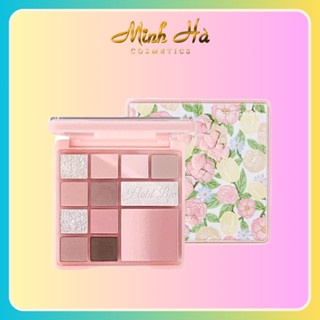 Phấn mắt 12 ô Hold Live Floral Color Pink Mist 15g chất phấn mịn dễ tán bền màu