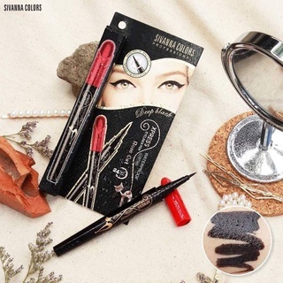Kẻ mắt Sivanna Color Deep Black Xpress Rose Cat Eyeliner Pen WaterProof siêu mảnh 2g chống thấm nước, không bị trôi